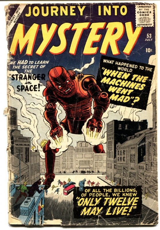 Journey into Mystery #53 (Atlas Comics, 1959), raw, ungraded comic book — front cover
