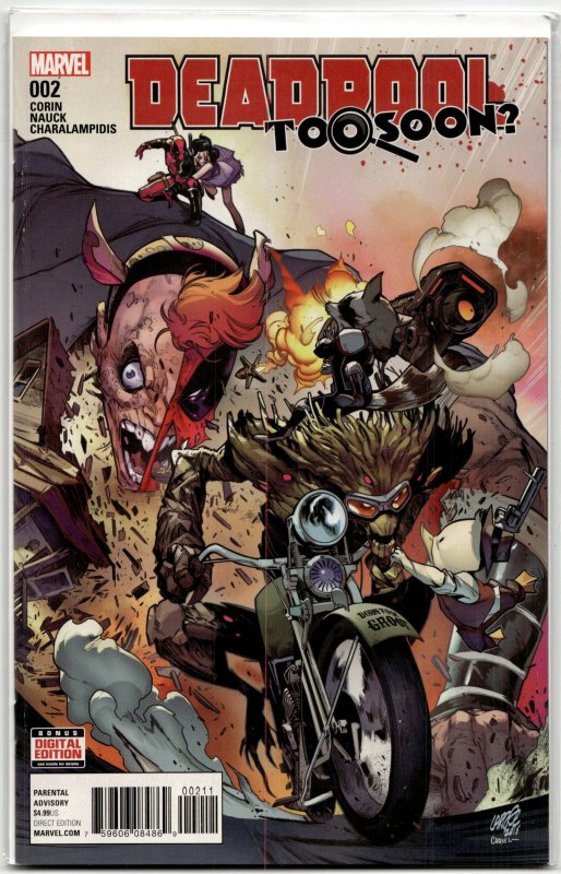 Deadpool: Too Soon #2 (Marvel Comics, 2017), raw, ungraded comic book — front cover