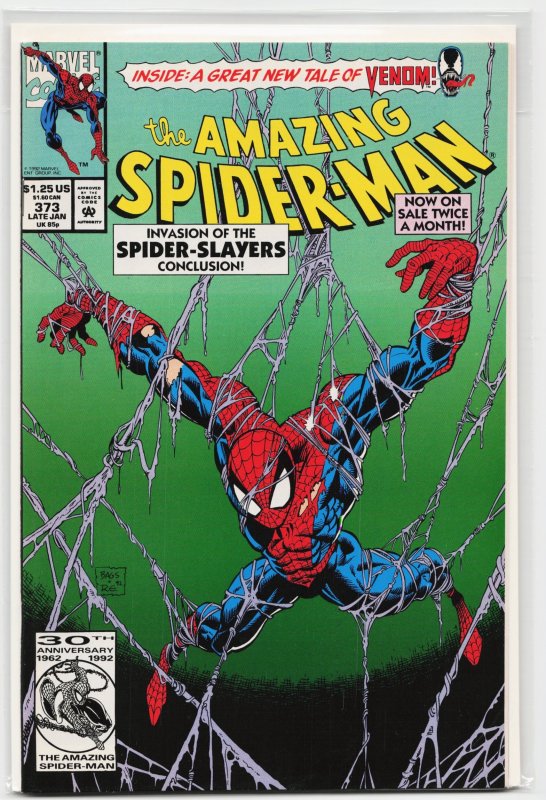 The Amazing Spider-Man #373 (Marvel Comics, 1993), raw, ungraded comic book — front cover
