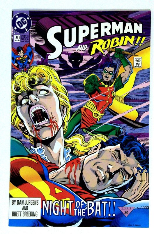 Superman #70 (DC Comics, 1992), raw comic book in NM- condition — front cover