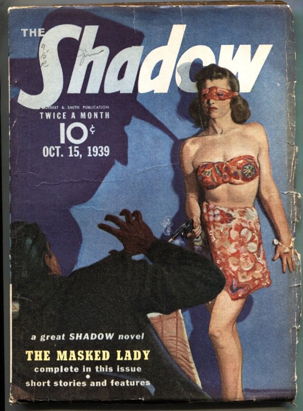 The Shadow Pulp Oct #15 (Street & Smith, 1940), raw comic book in VG- condition — front cover