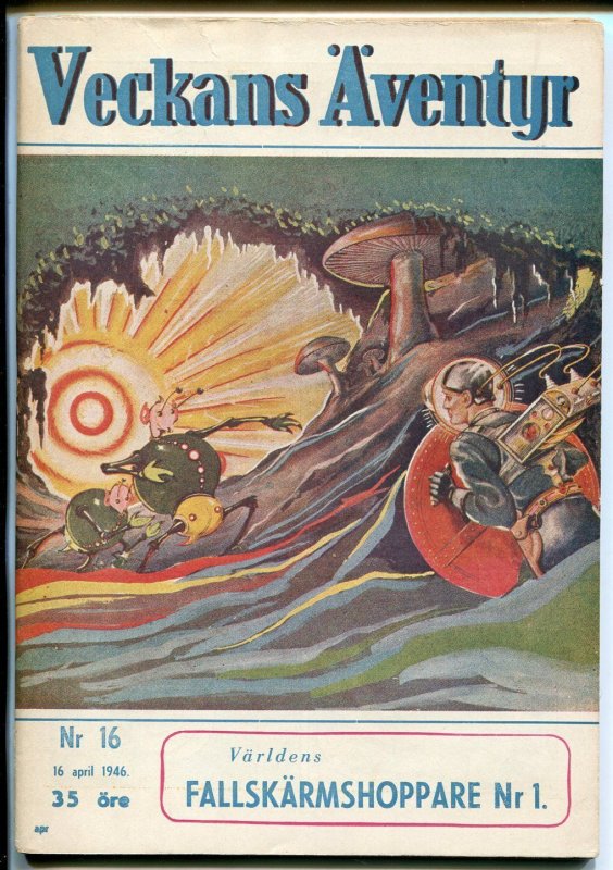 Veckans Aventyr Vol. 7 #16 (1946), raw comic book in VF condition — front cover