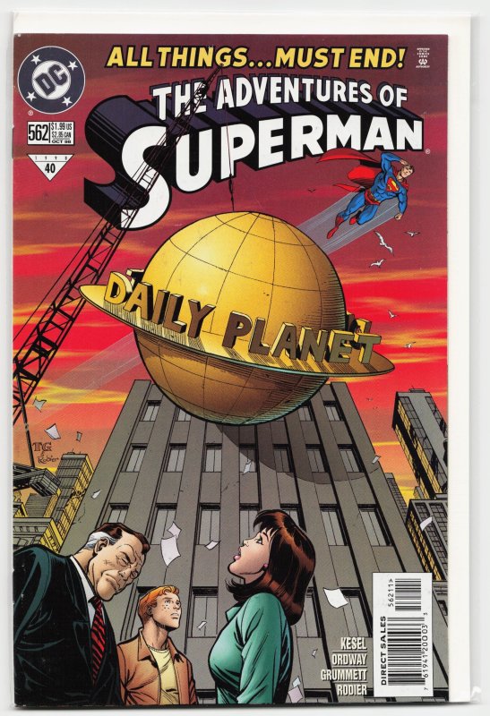Adventures of Superman #562 (DC Comics, 1998), raw, ungraded comic book — front cover