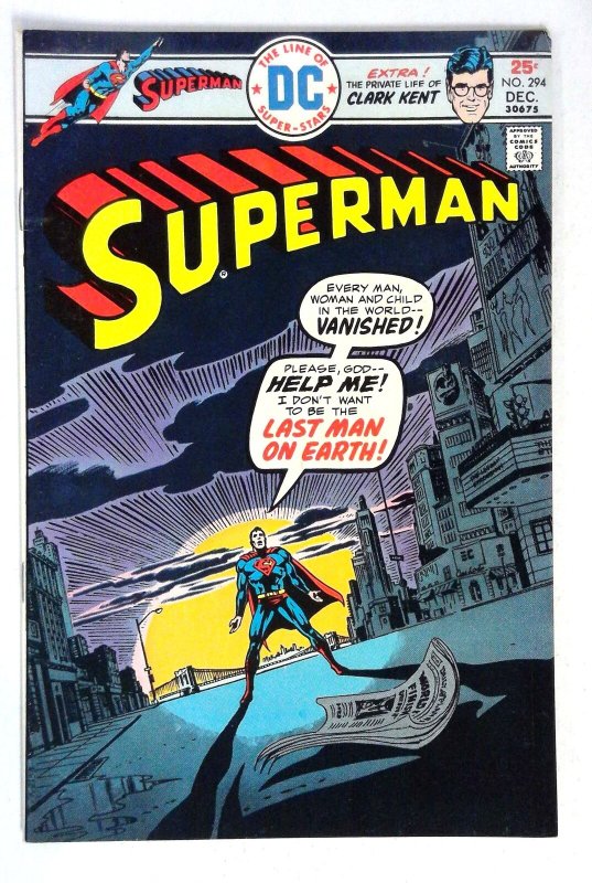 Superman #294 (DC Comics, 1975), raw comic book in VF condition — front cover