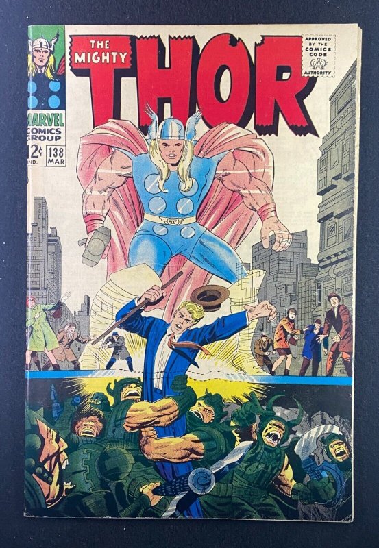 Thor #138 (Marvel Comics, 1966), raw comic book in VF 7.5 condition — front cover