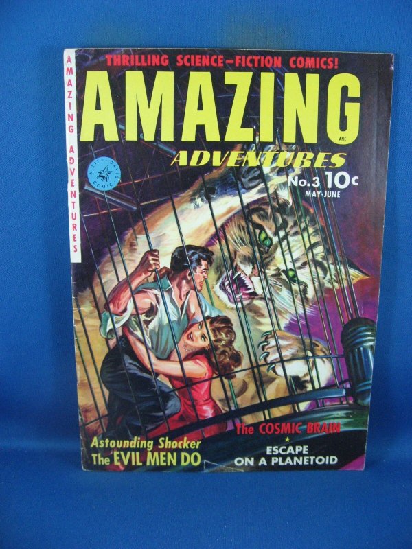 Amazing Adventures #3 (Ziff-Davis, 1951), raw comic book in VG+ condition — front cover