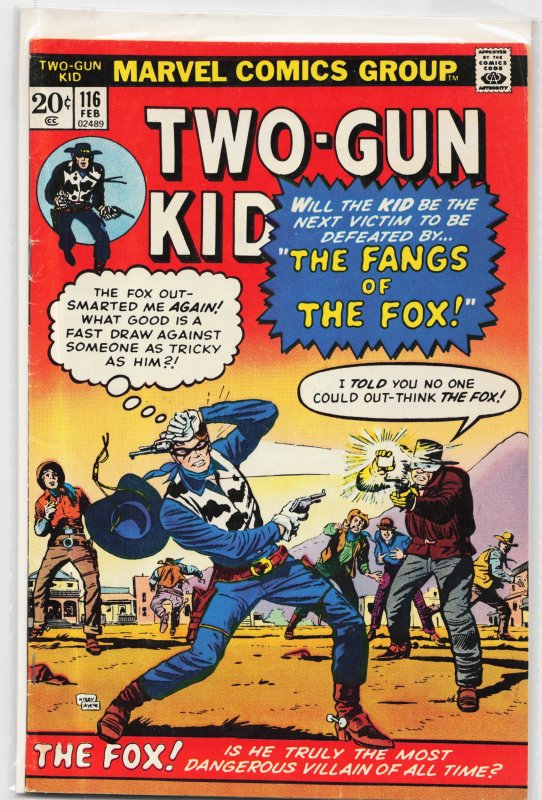 Two-Gun Kid #116 (Marvel Comics, 1974), raw, ungraded comic book — front cover