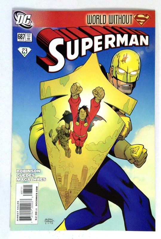 Superman #687 (DC Comics, 2009), raw comic book in NM- condition — front cover
