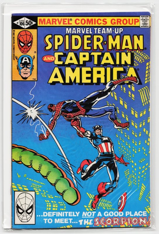 Marvel Team-Up #106 (Marvel Comics, 1981), raw, ungraded comic book — front cover