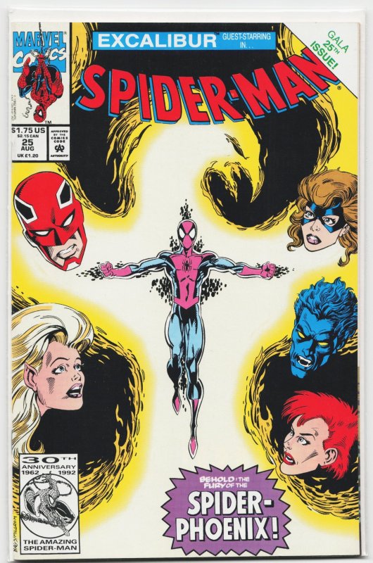 Spider-Man #25 (Marvel Comics, 1992), raw, ungraded comic book — front cover