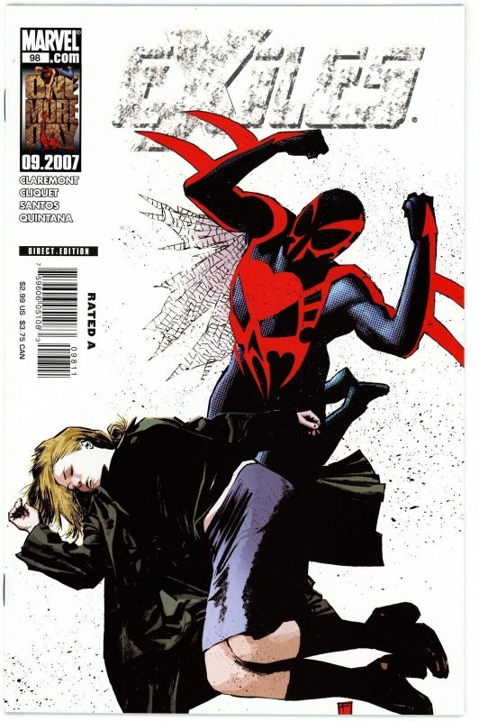 Exiles #98 (Marvel Comics, 2001), raw comic book in NM condition — front cover