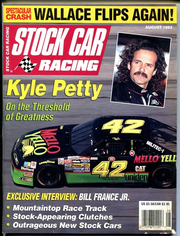 Stock Car Racing 8/1993-Kyle Petty #42, raw comic book in VG condition — front cover