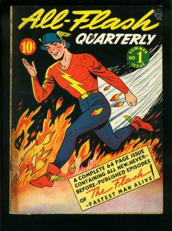 All-Flash Quarterly #1 (DC Comics, 1941), raw comic book in FN condition — front cover