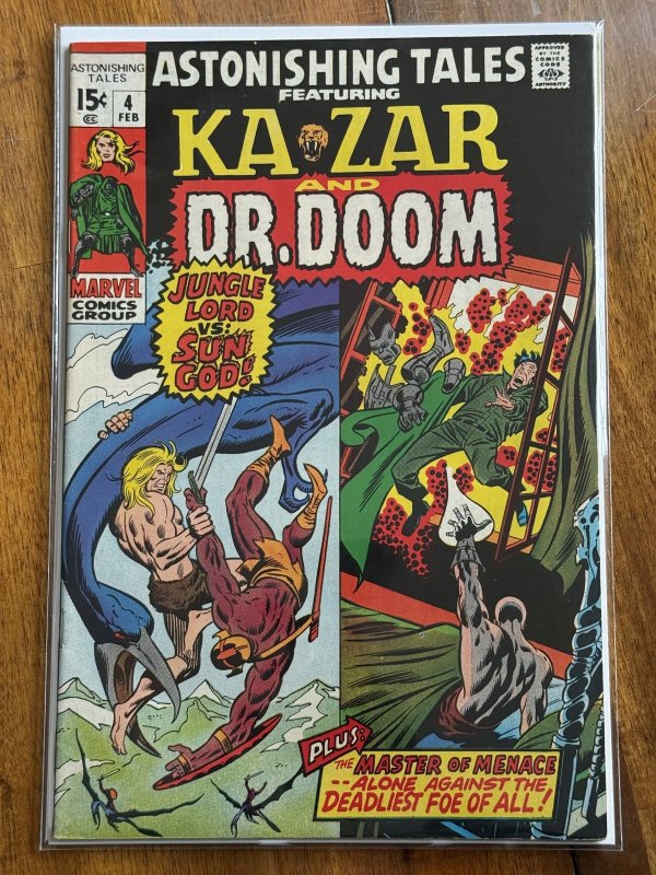 Astonishing Tales #4 (Marvel Comics, 1971), raw comic book in FN 6.0 condition — front cover