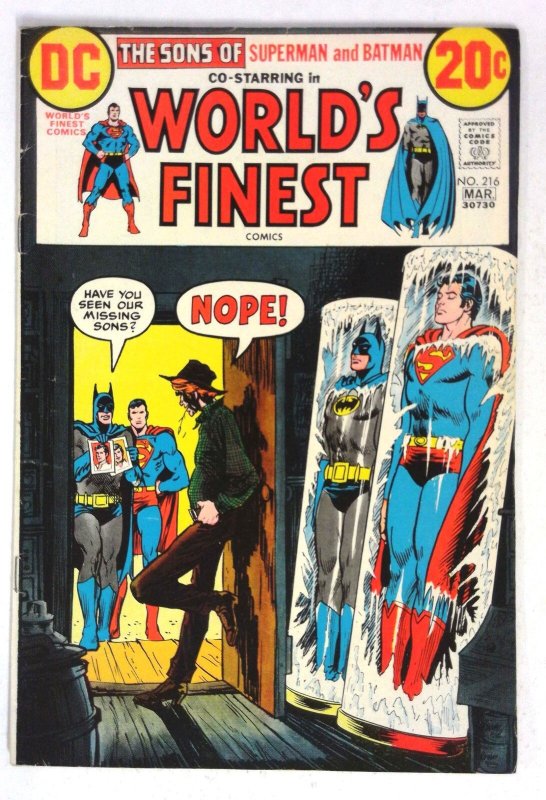 World's Finest #216 (DC Comics, 1973), raw comic book in FN/VF condition — front cover