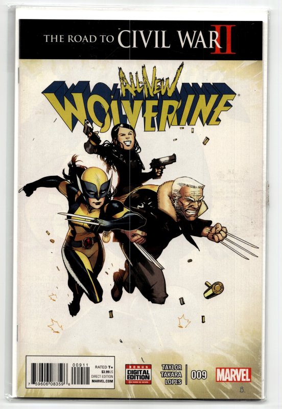 All-New Wolverine #9 (Marvel Comics, 2016), raw, ungraded comic book — front cover