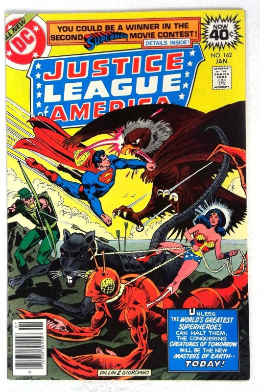 Justice League of America #162 (DC Comics, 1979), raw, ungraded comic book — front cover