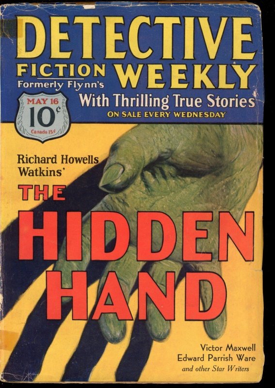 Detective Fiction Weekly - 05/16/31 - Condition: G - Original Pulp - 73227, raw, ungraded comic book — front cover