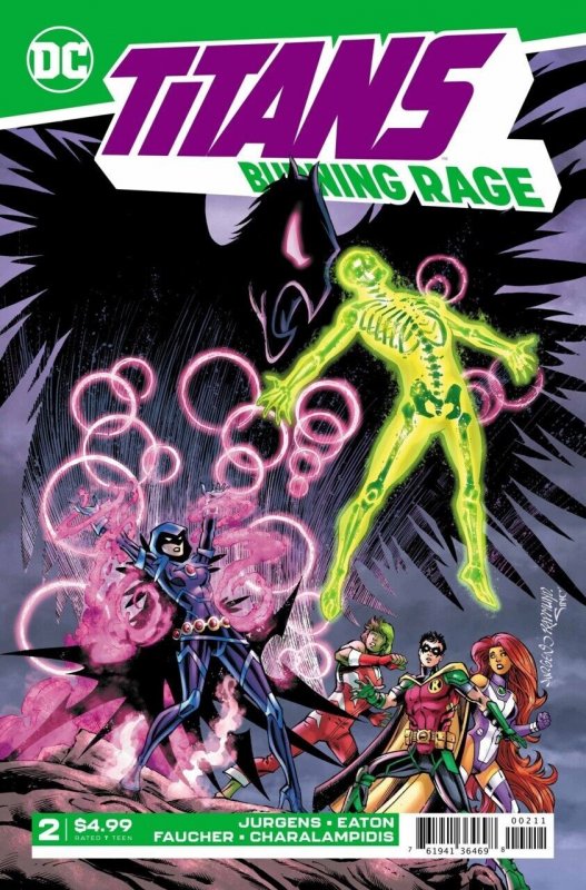 Titans Burning Rage #2 (2019), raw comic book in NM 9.4 condition — front cover