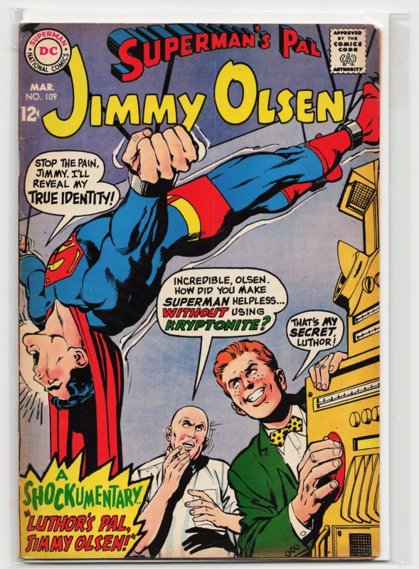 Superman's Pal, Jimmy Olsen #109 (DC Comics, 1968), raw, ungraded comic book — front cover