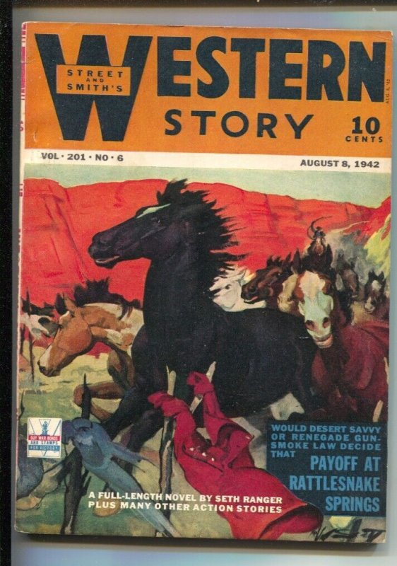 Pulp: Western Story 8/8/1942-Street & Smith-H.W. Scott Cover-Pulp Fiction-Ha..., raw, ungraded comic book — front cover