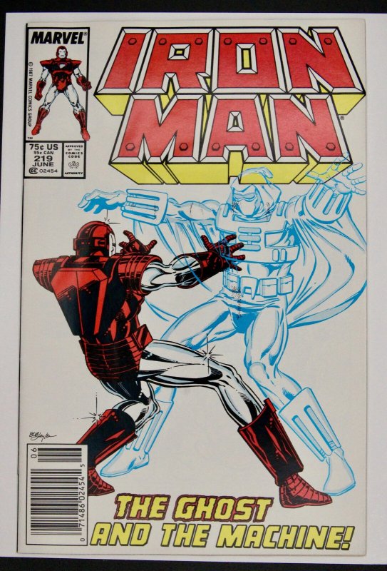 Iron Man #219 (Marvel Comics, 1987), raw comic book in NM condition — front cover