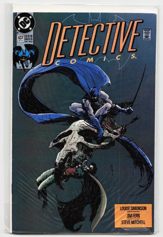 Detective Comics #637 (DC Comics, 1991), raw, ungraded comic book — front cover