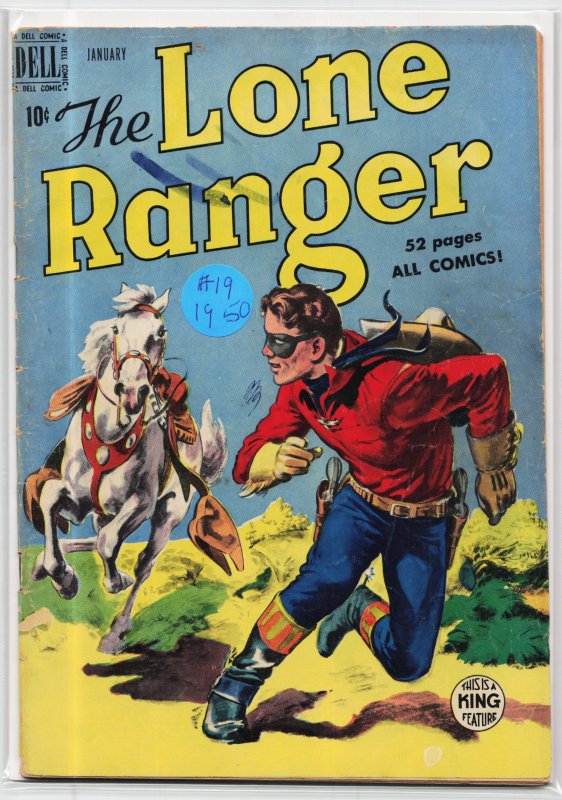 The Lone Ranger #19 (Dell, 1950), raw, ungraded comic book — front cover