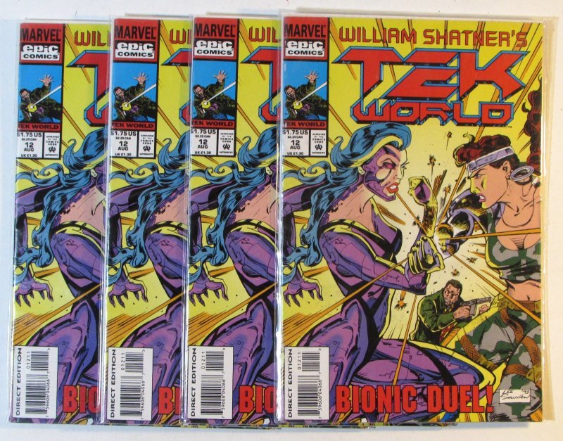 1993 William Shatner's Tek World Lot of 4 #12 x4 Epic Comic Books (1993), raw, ungraded comic book — front cover