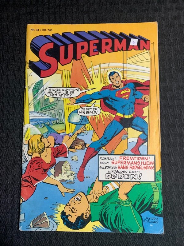 1982 Superman Finland Comic #44 (1982), raw comic book in VG 4.0 condition — front cover