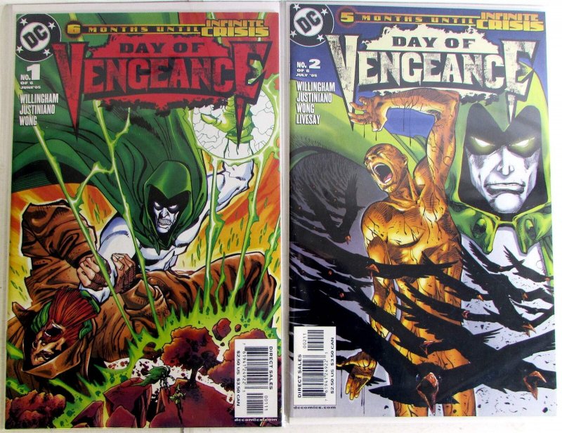 Day Vengeance Lot 2 #1, 2 2005 DC Infinite Crisis Spectre 1st Print Comic Books (DC Comics, 2005), raw, ungraded comic book — front cover