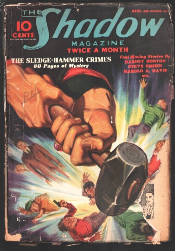 Shadow 11/1/1937-"The Sledge-Hammer Crimes" by Maxwell Grant-Hero Pulp-FR/G, raw comic book in FR condition — front cover
