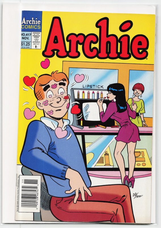 Archie #417 (Archie Comics, 1993), raw, ungraded comic book — front cover