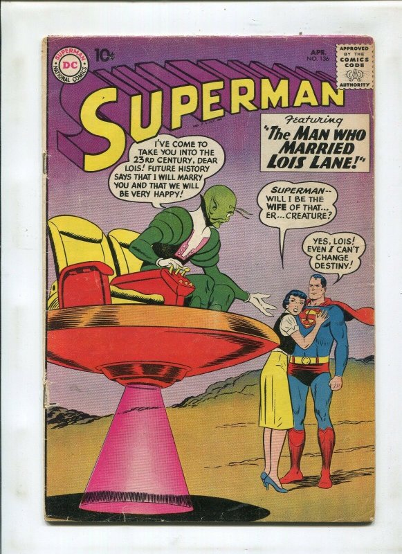 Superman #136 (DC Comics), raw comic book in 5.0 condition — front cover
