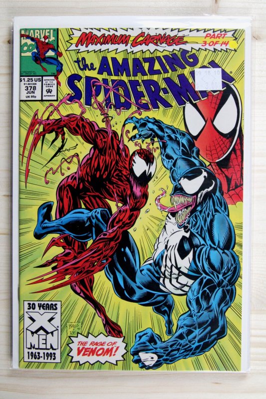 The Amazing Spider-Man #378 (Marvel Comics, 1993), raw comic book in NM- 9.2 condition — front cover