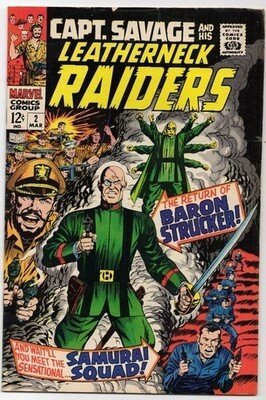 Capt. Savage and His Leatherneck Raiders #2 (Marvel Comics, 1968), raw comic book in VG/FN 5.0 condition — front cover