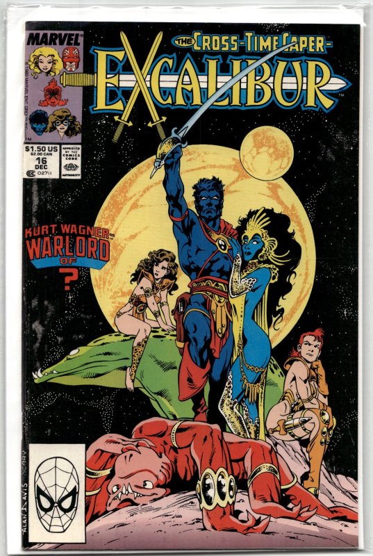 Excalibur #16 (Marvel Comics, 1989), raw, ungraded comic book — front cover