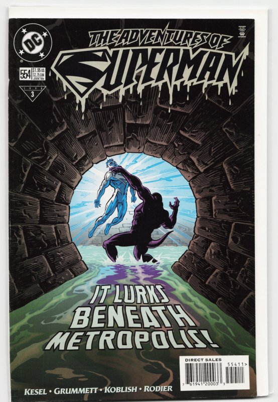 Adventures of Superman #554 (DC Comics, 1998), raw, ungraded comic book — front cover