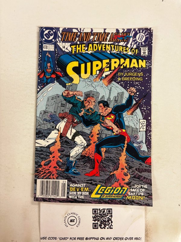 The Adventures of Superman #478 (DC Comics, 1991), raw comic book in FN condition — front cover