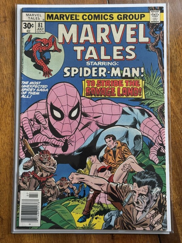 Marvel Tales #81 (Marvel Comics, 1977), raw comic book in VF- 7.5 condition — front cover