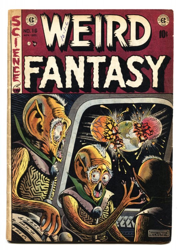 Weird Fantasy #16 (EC Comics, 1952), raw comic book in VG- condition — front cover