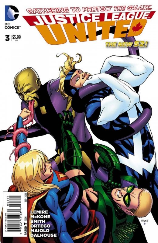 Justice League United #3 (2014), raw comic book in VF/NM condition — front cover