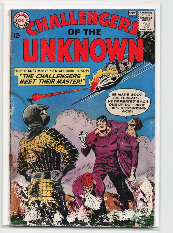 Challengers of the Unknown #33 (DC Comics, 1963), raw, ungraded comic book — front cover