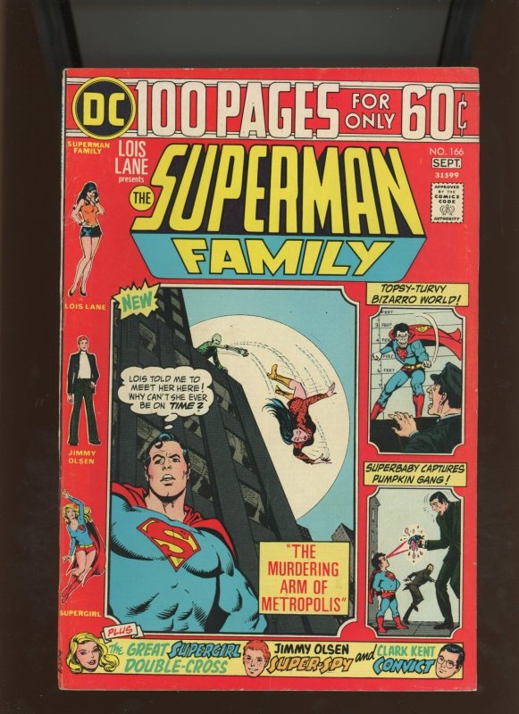 The Superman Family #166 (DC Comics, 1974), raw comic book in 7.0 condition — front cover