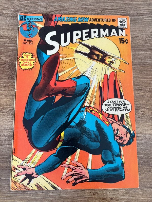Superman #234 (DC Comics, 1971), raw comic book in VG condition — front cover