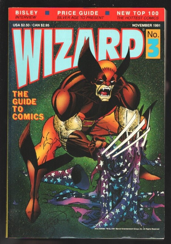 Wizard #3 (1991), raw, ungraded comic book — front cover