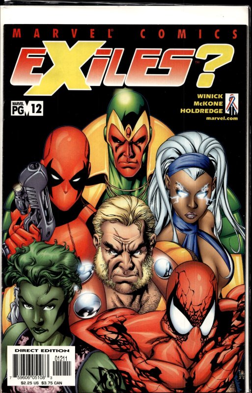 Exiles #12 (2002), raw, ungraded comic book — front cover