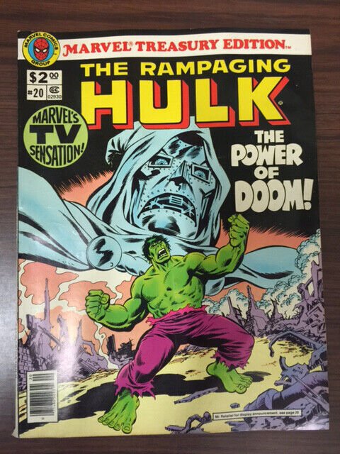 Marvel Treasury Edition the Rampaging Hulk #20 (Marvel Comics, 1979), raw, ungraded comic book — front cover