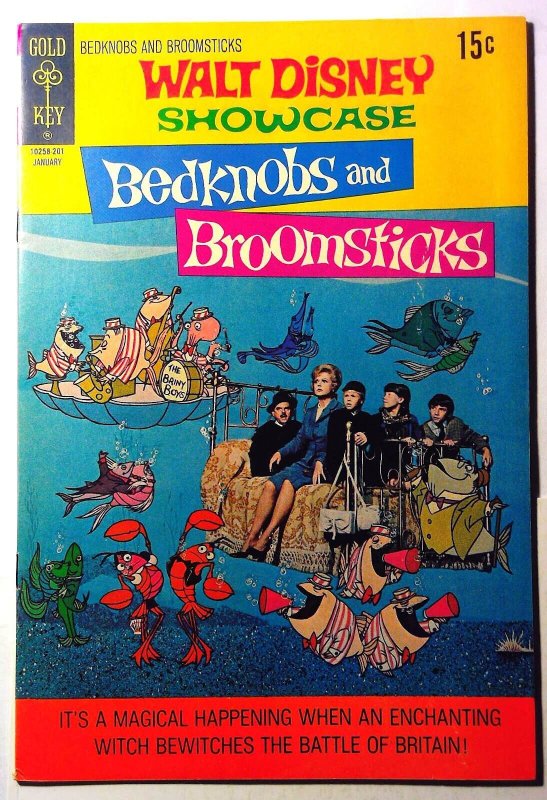Walt Disney Showcase Bedknobs and Broomsticks #6 (Gold Key Comics, 1972), raw, ungraded comic book — front cover