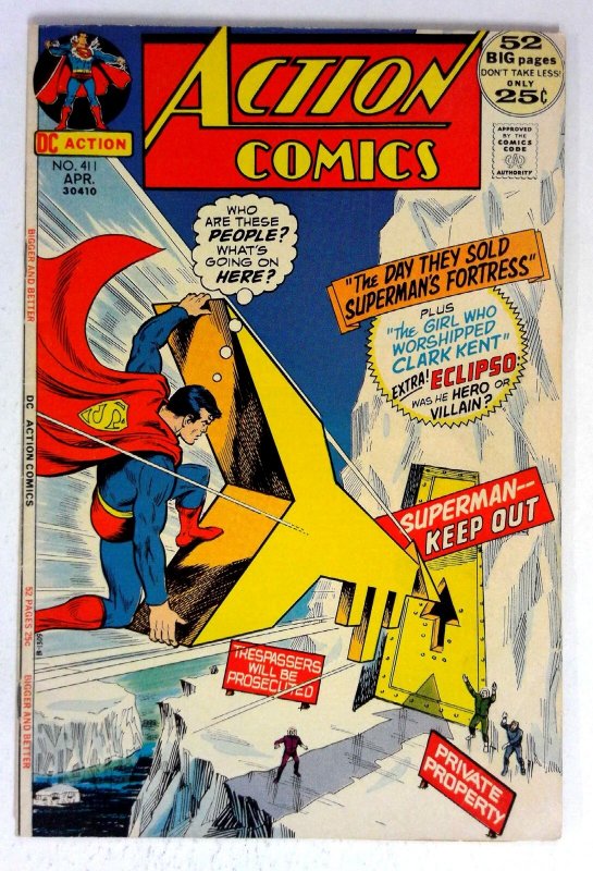 Action #411 (DC Comics, 1972), raw comic book in FN condition — front cover